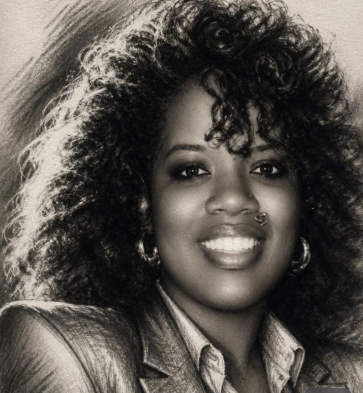 Black-and-white portrait of Adrienne Frasier Stephens, Founder & Chief Steward of AAAES